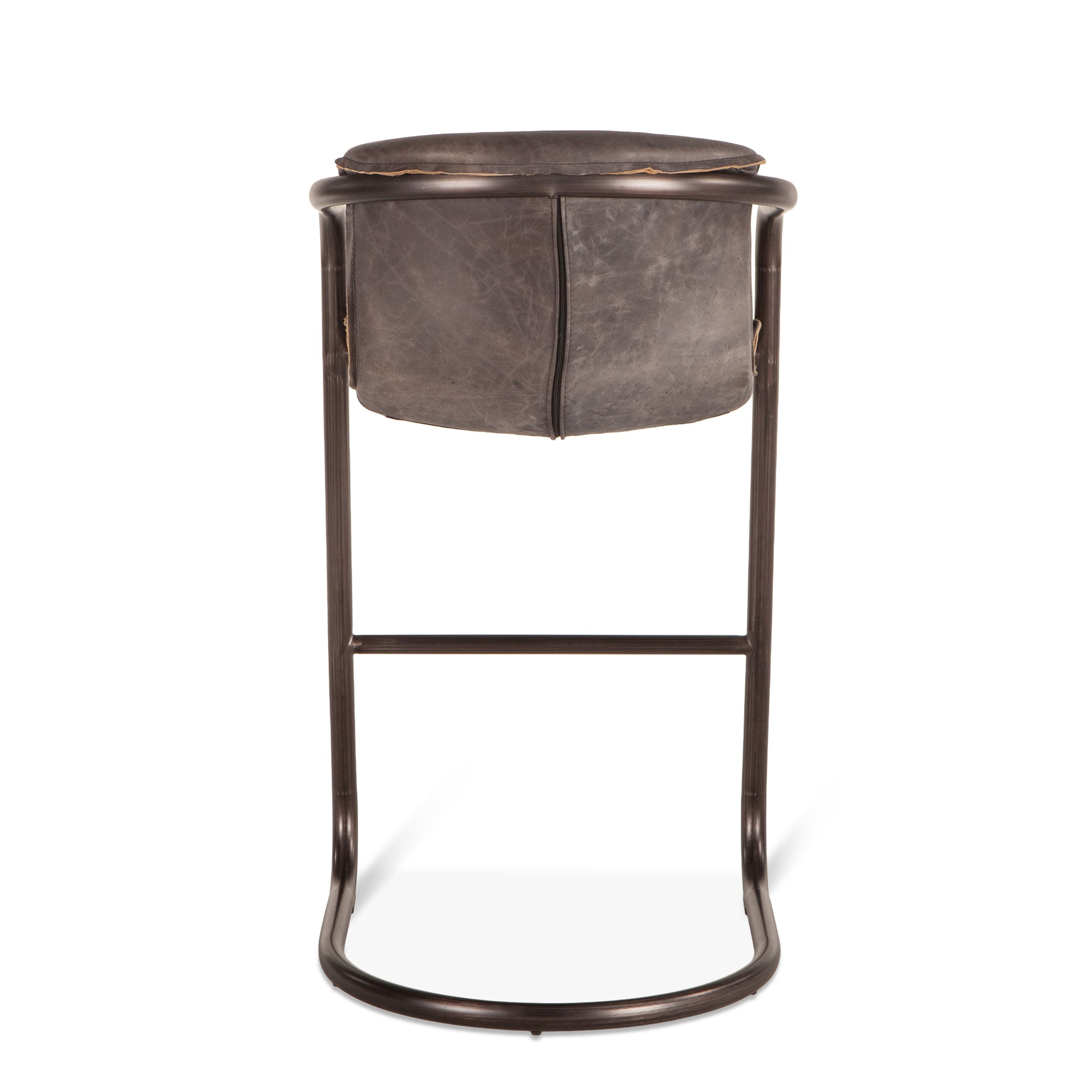 Portofino 22" Antique Ebony Top Grain Leather Bar Chair