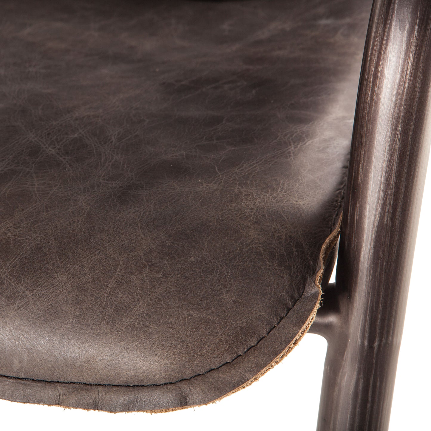 Portofino 22" Antique Ebony Top Grain Leather Bar Chair