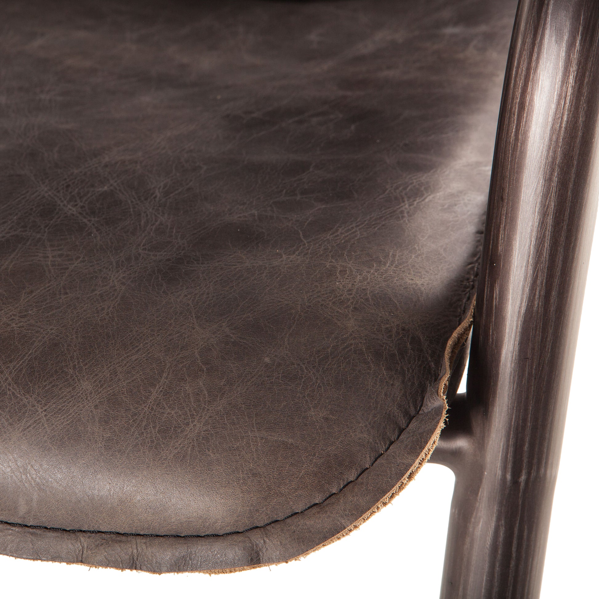 Portofino 22" Antique Ebony Top Grain Leather Bar Chair