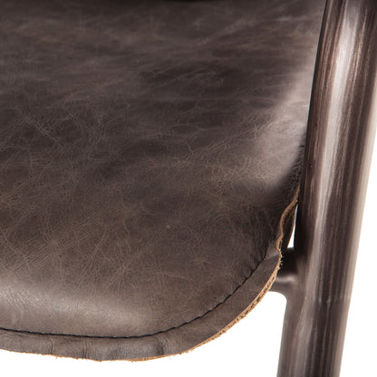 Portofino 22" Antique Ebony Top Grain Leather Bar Chair