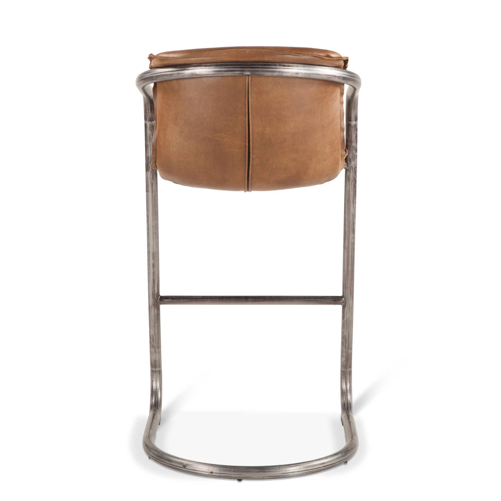 Portofino 22" Berham Chestnut Top Grain Leather Bar Chair