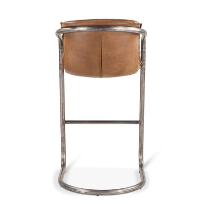 Portofino 22" Berham Chestnut Top Grain Leather Bar Chair
