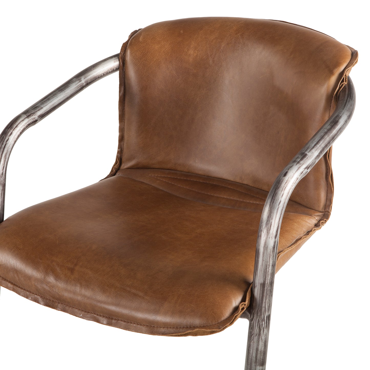 Portofino 22" Berham Chestnut Top Grain Leather Bar Chair