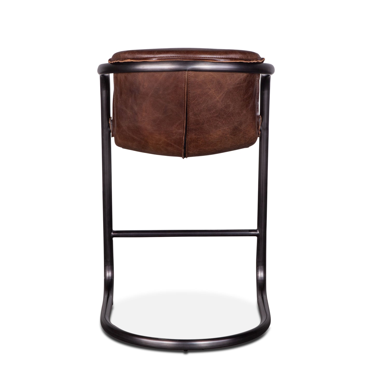 Portofino 22" Geisha Brown Top-Grain Leather Counter Chair