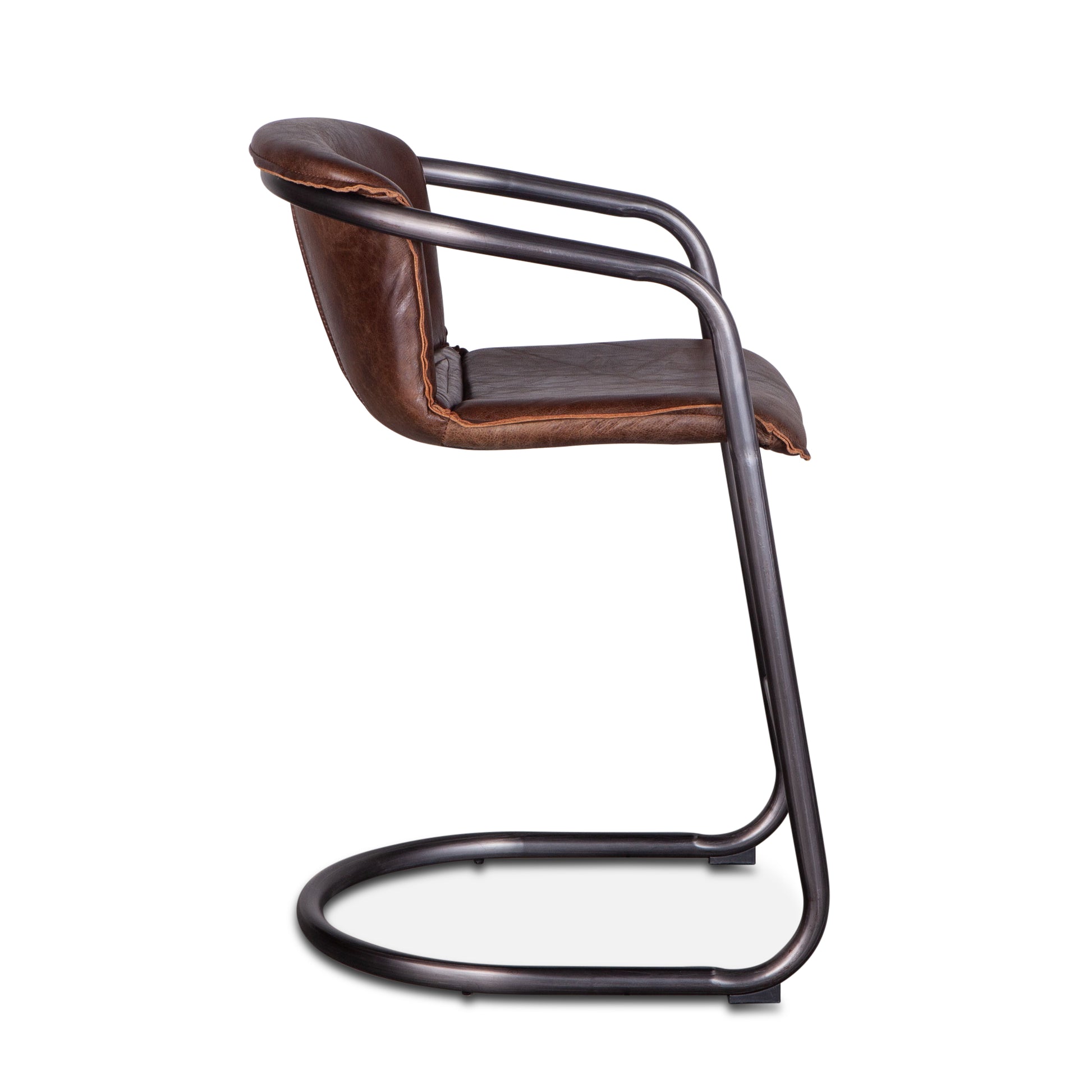 Portofino 22" Geisha Brown Top-Grain Leather Counter Chair