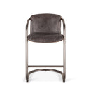 Portofino 22" Antique Ebony Top-Grain Leather Counter Chair