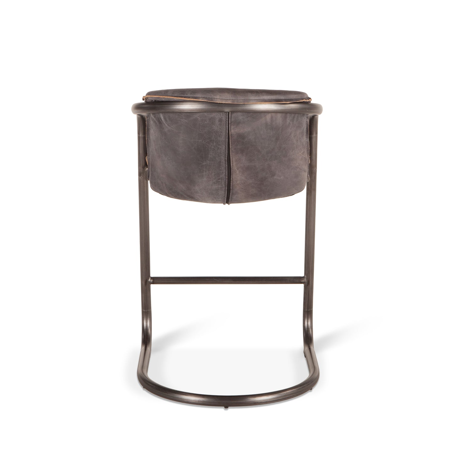 Portofino 22" Antique Ebony Top-Grain Leather Counter Chair