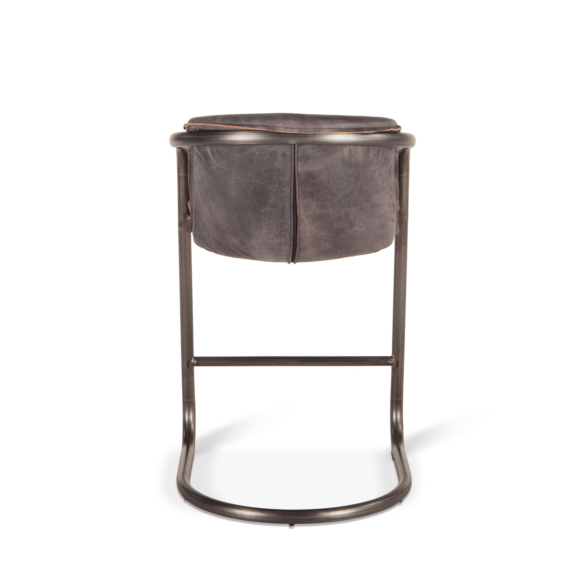 Portofino 22" Antique Ebony Top-Grain Leather Counter Chair