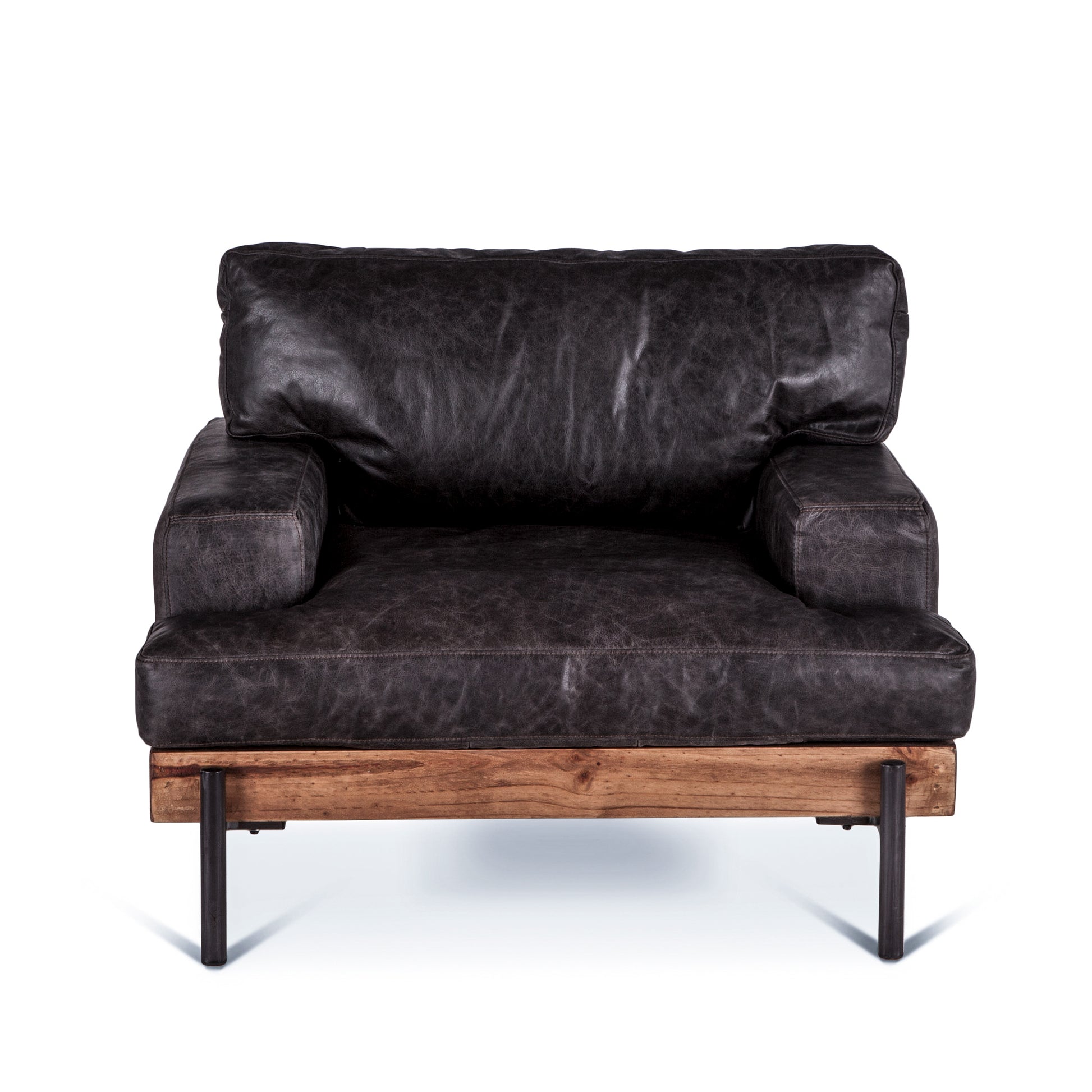 Portofino Leather Arm Chair - Moroccan Black