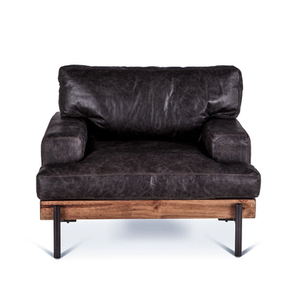 Portofino Leather Arm Chair - Moroccan Black