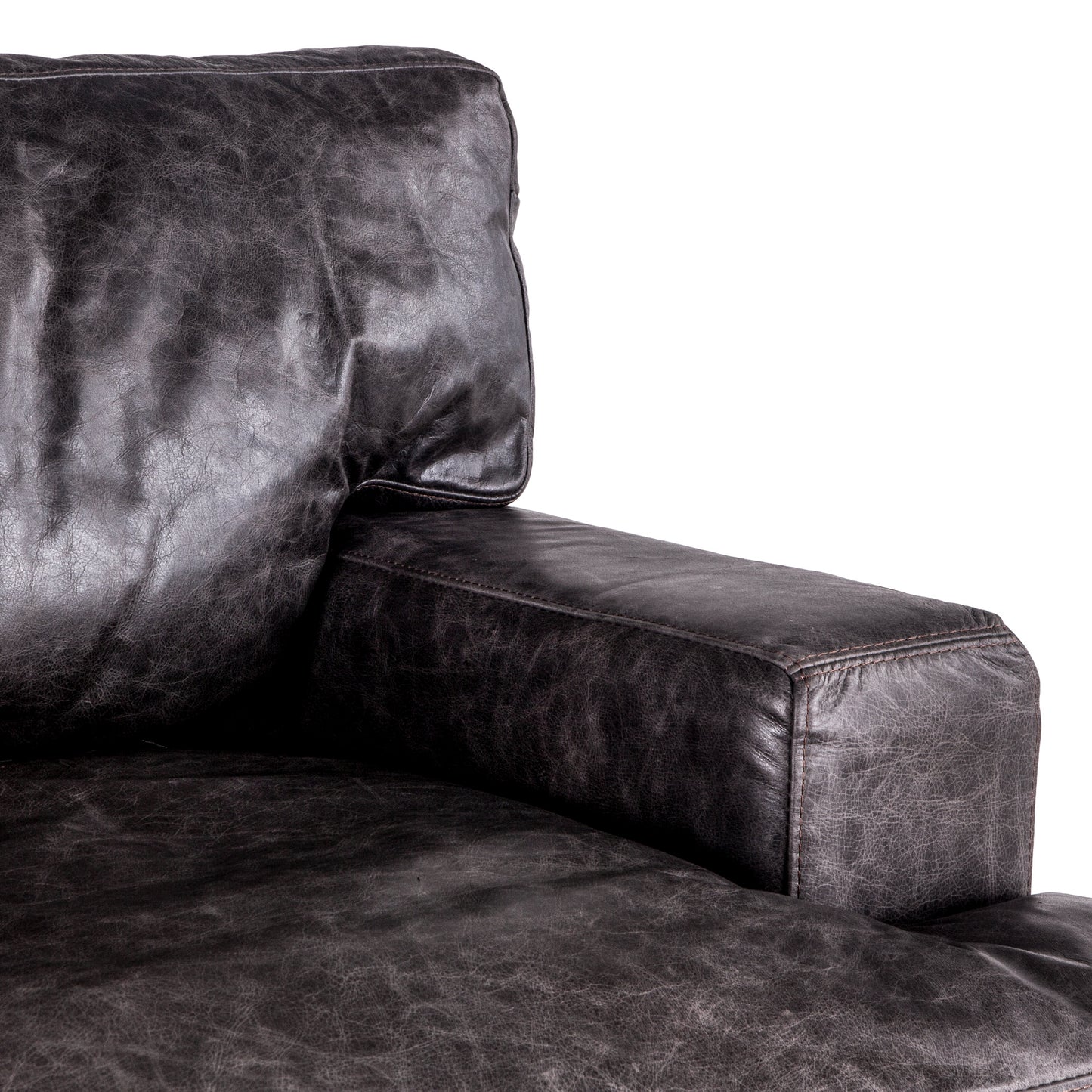 Portofino Leather Arm Chair - Moroccan Black