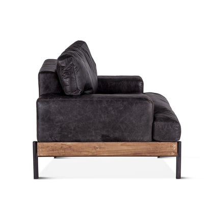 Portofino Leather Arm Chair - Moroccan Black