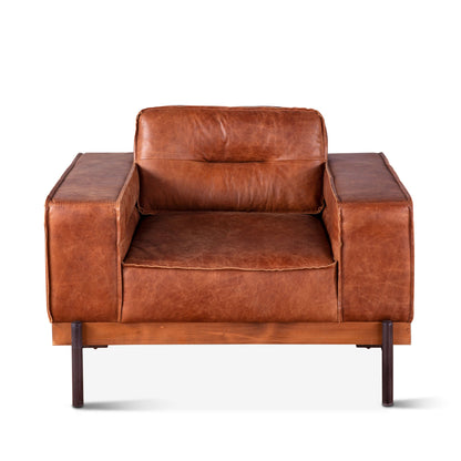 Portofino 42" Cognac Leather Arm Chair