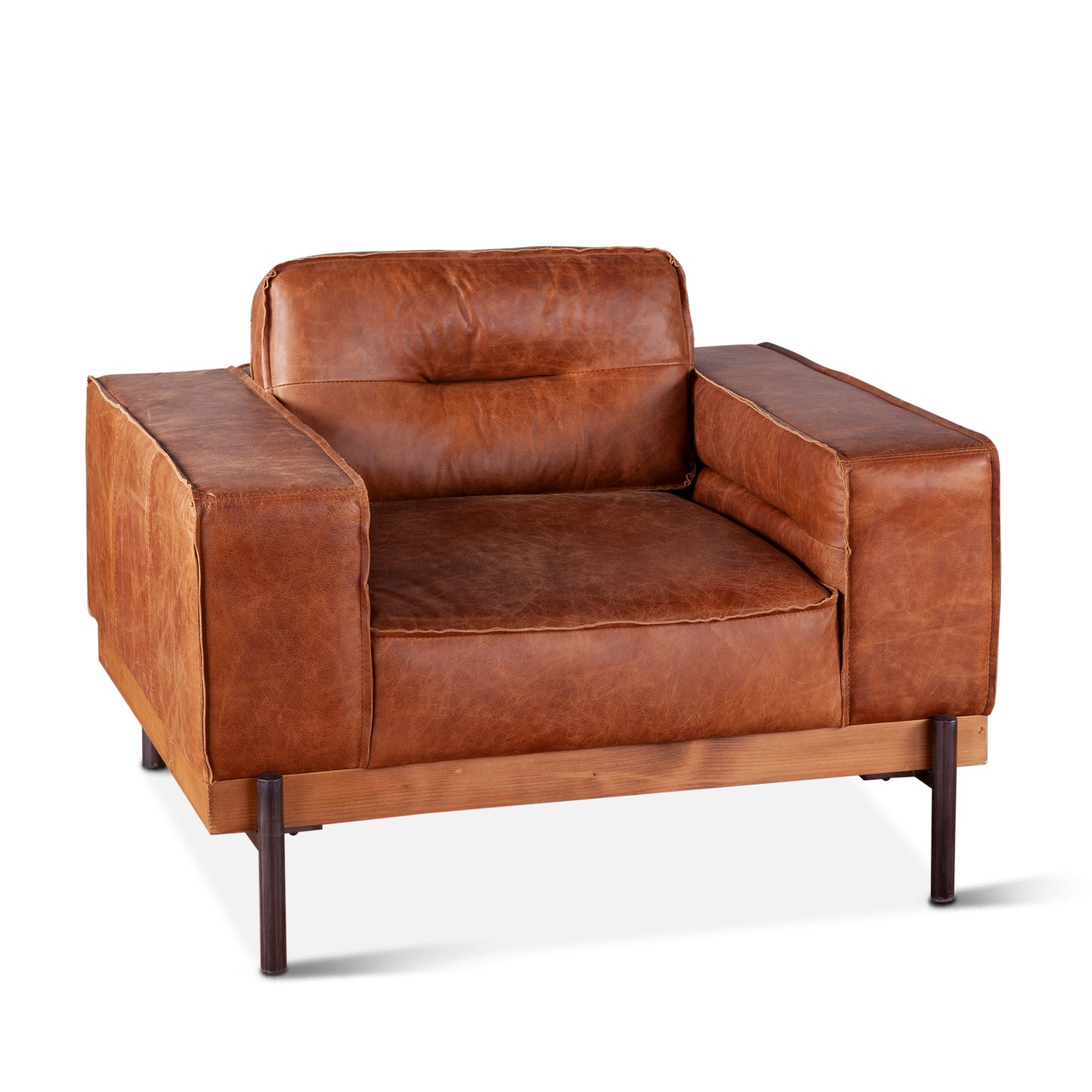 Portofino 42" Cognac Leather Arm Chair