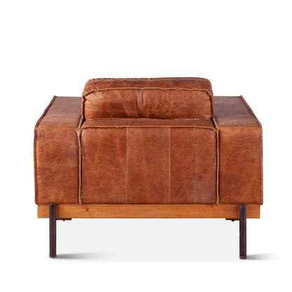 Portofino 42" Cognac Leather Arm Chair
