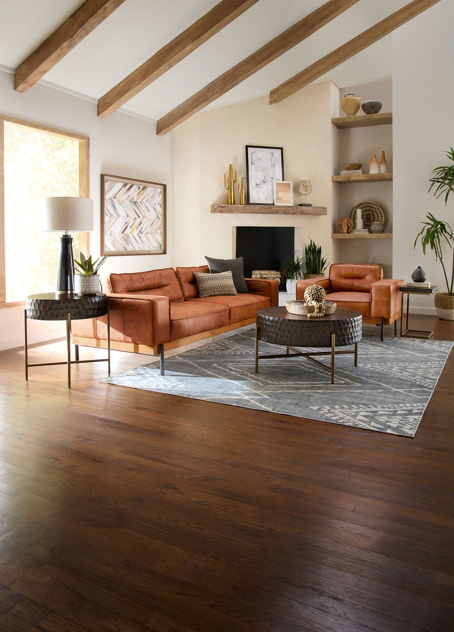 Portofino 42" Cognac Leather Arm Chair