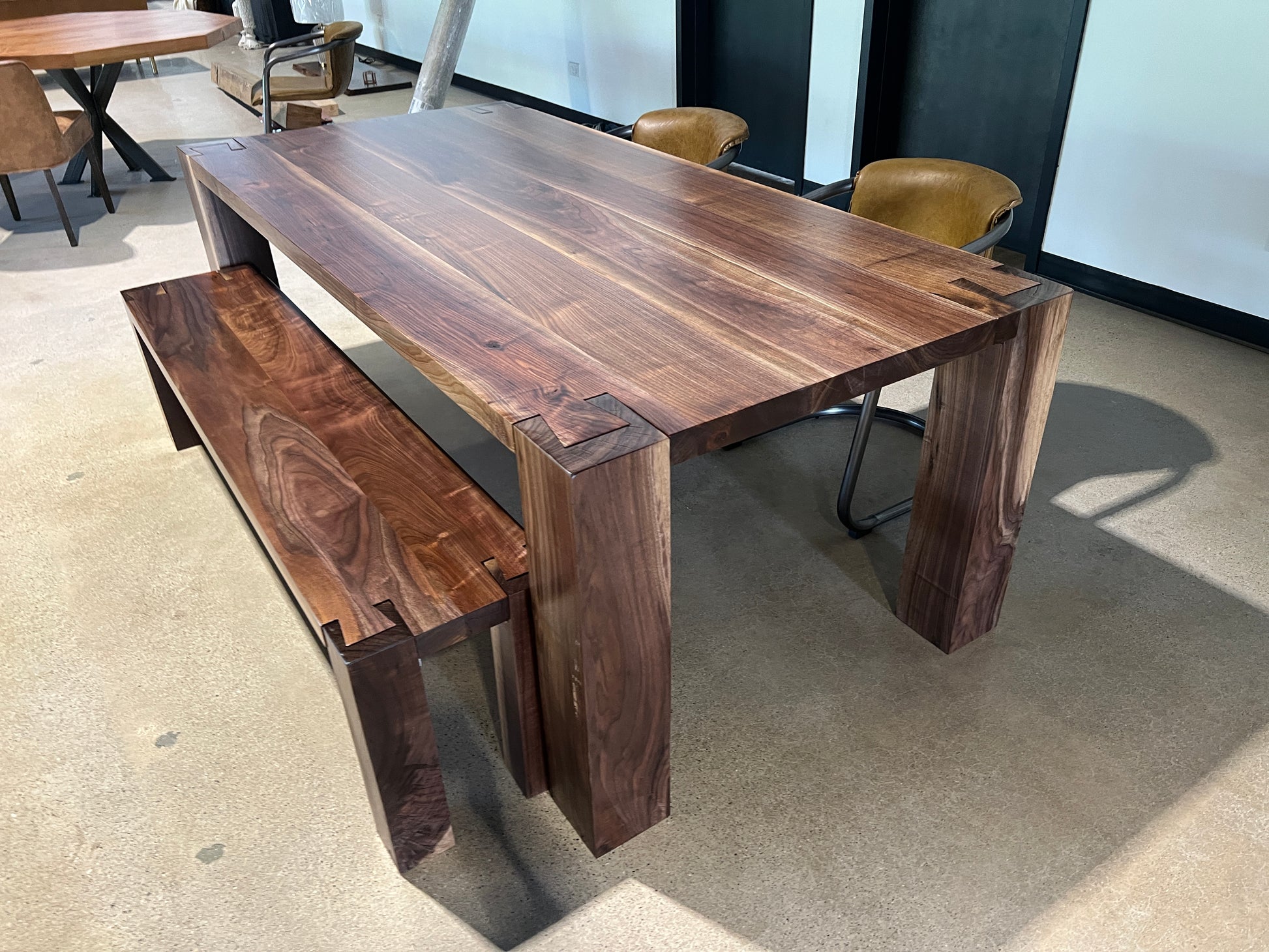 Black Walnut English Beam Rectangular Table