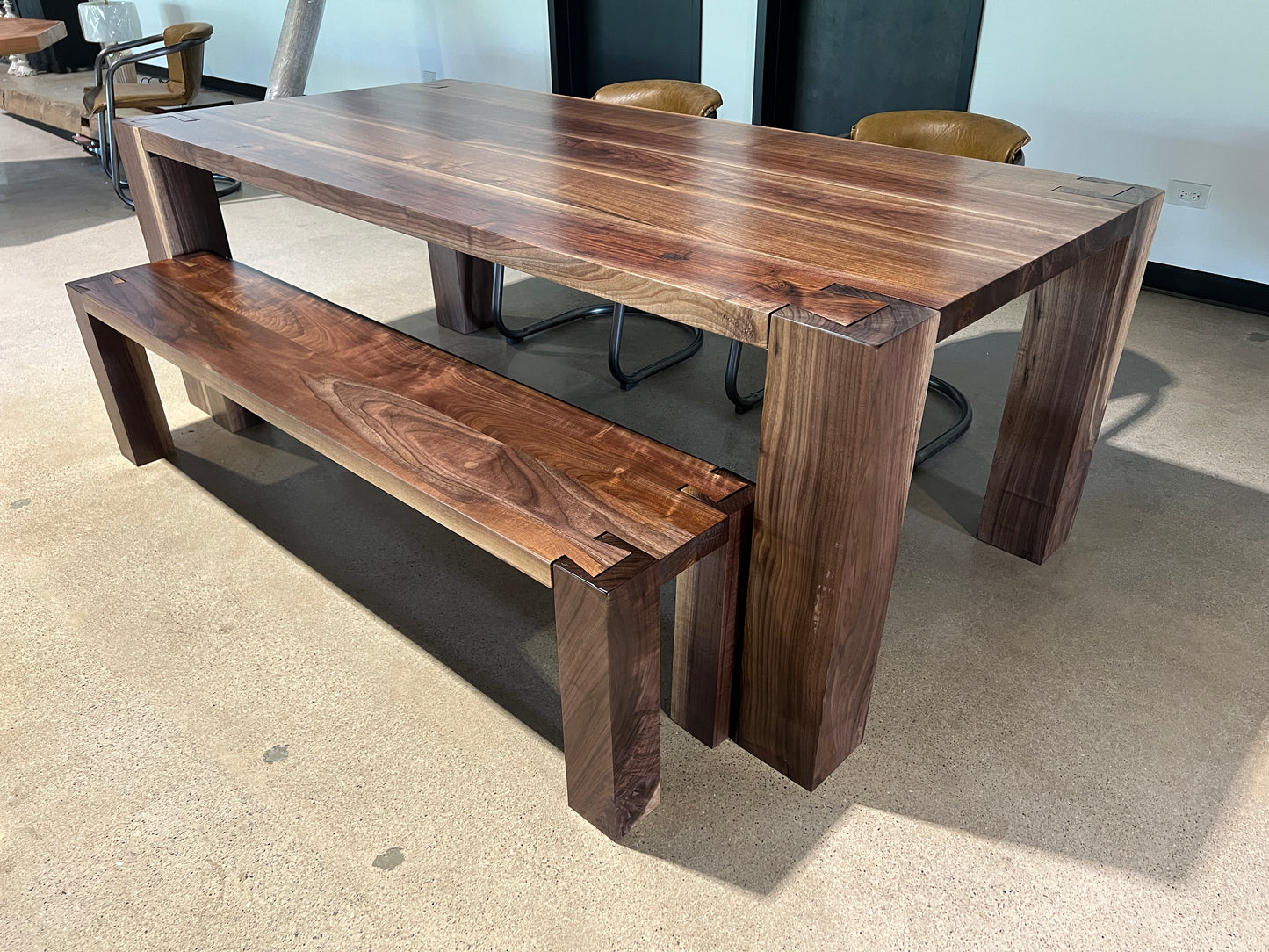 Black Walnut English Beam Rectangular Table