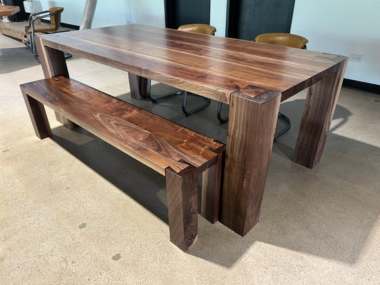 Black Walnut English Beam Rectangular Table