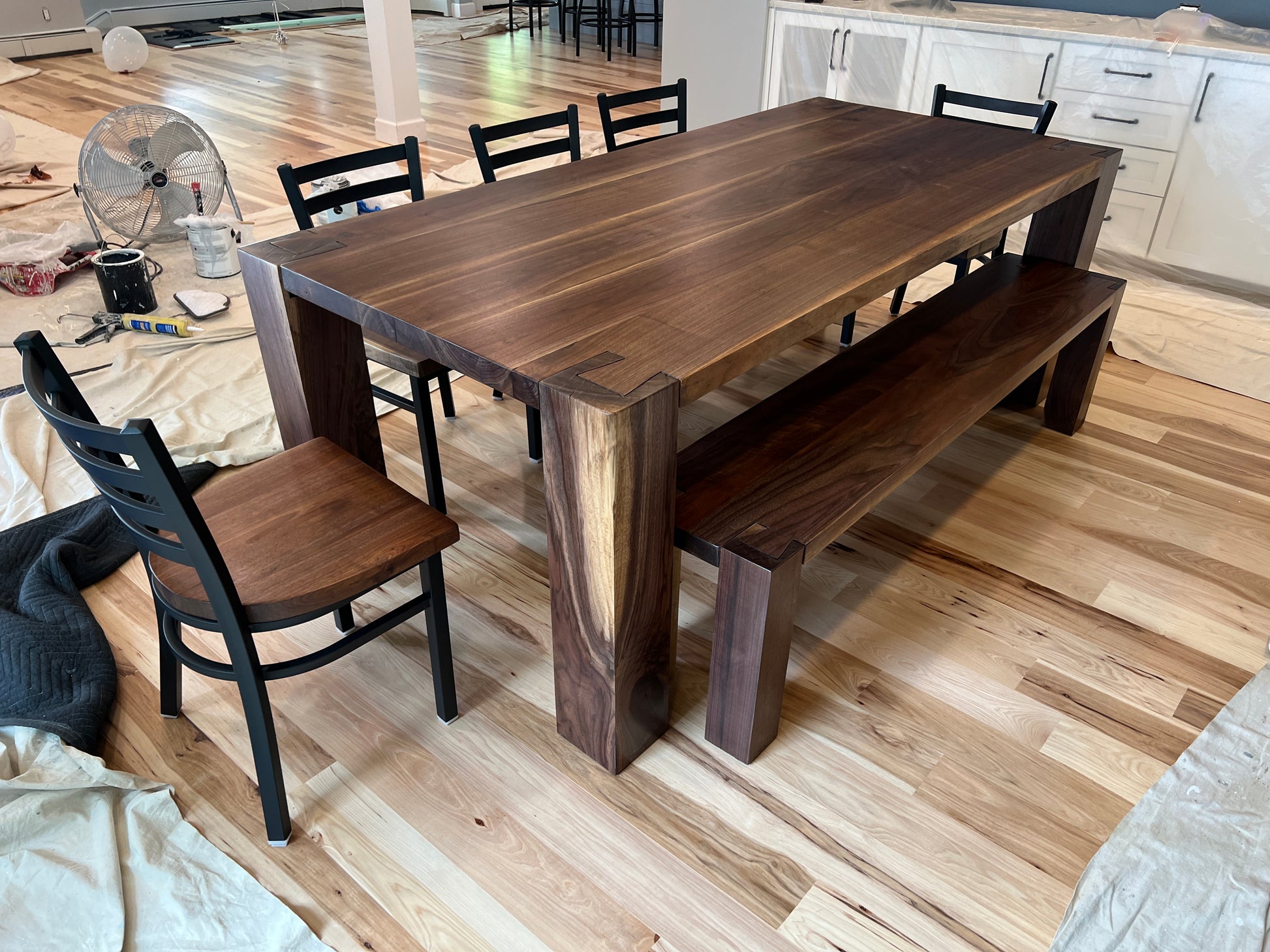 Black Walnut English Beam Rectangular Table