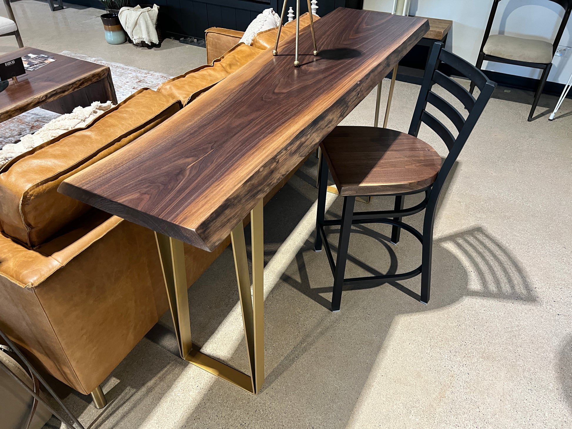Live Edge Console Table with U-Shape Legs