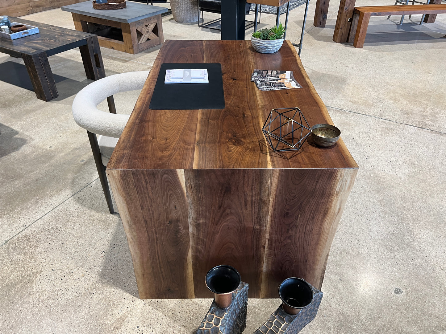 Black Walnut Waterfall Desk 