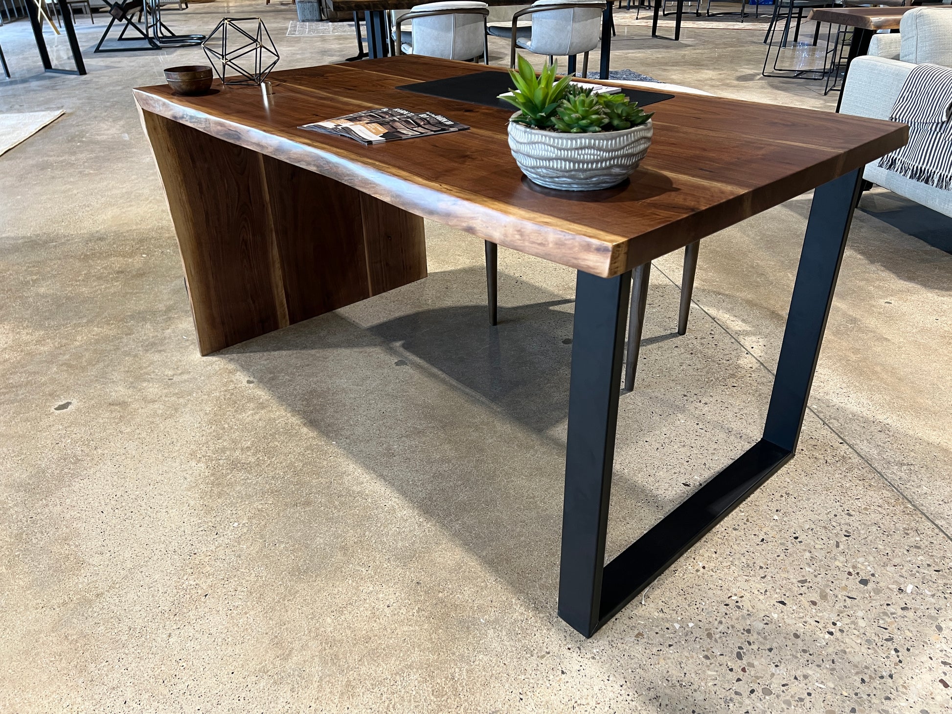 Black Walnut Waterfall Desk 