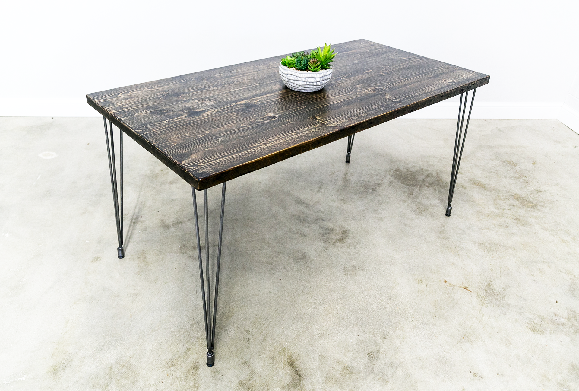 Reclaimed Wood Table with Leveling Hairpin Legs