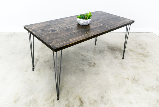 Reclaimed Wood Table with Leveling Hairpin Legs