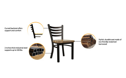 18 Inch Ladder Back Dining Chair (Gun Metal)
