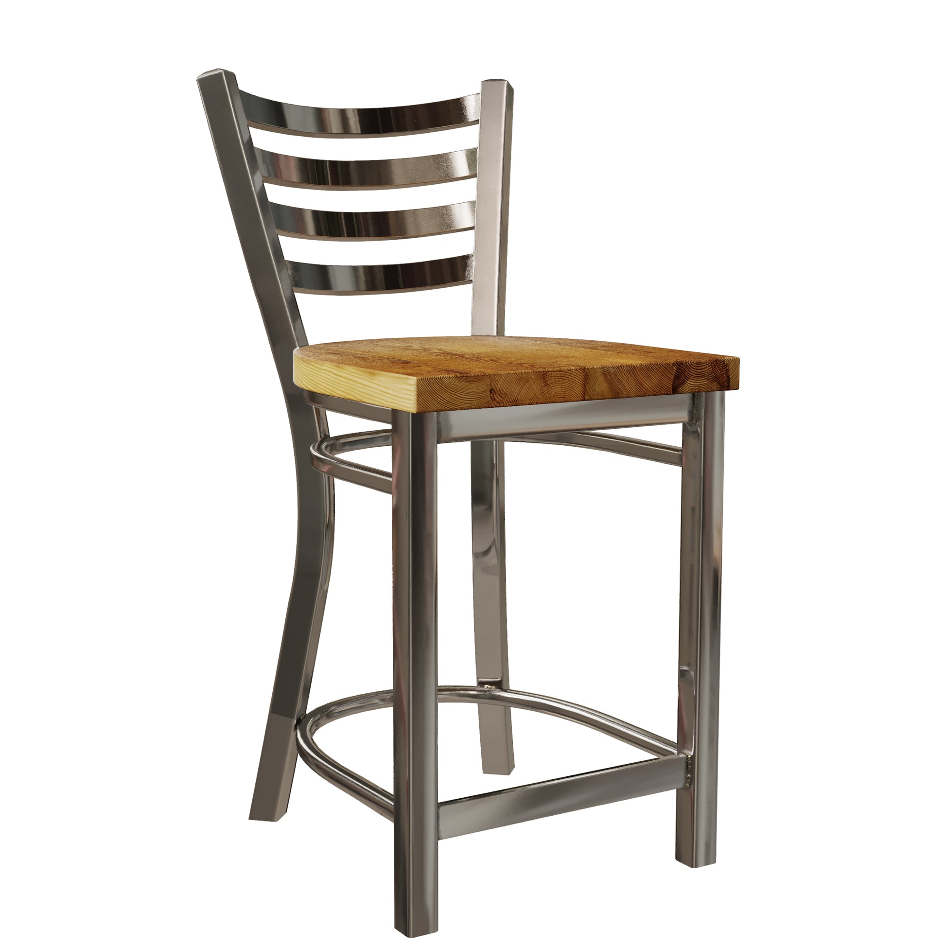 25 Inch Ladder Back Counter Chair (Gun Metal)