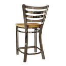 25 Inch Ladder Back Counter Chair (Gun Metal)