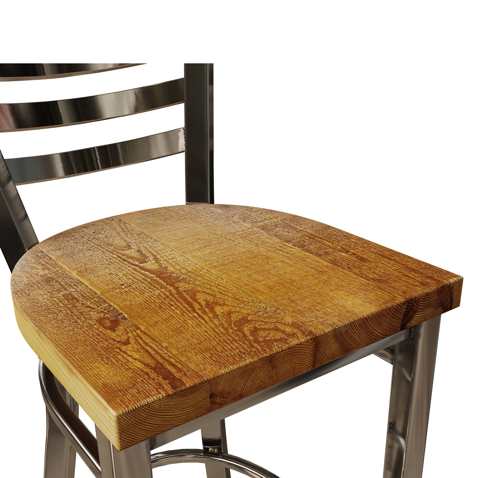 25 Inch Ladder Back Counter Chair (Gun Metal)