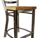25 Inch Ladder Back Counter Chair (Gun Metal)