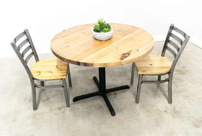 Reclaimed Wood Round Pedestal Table