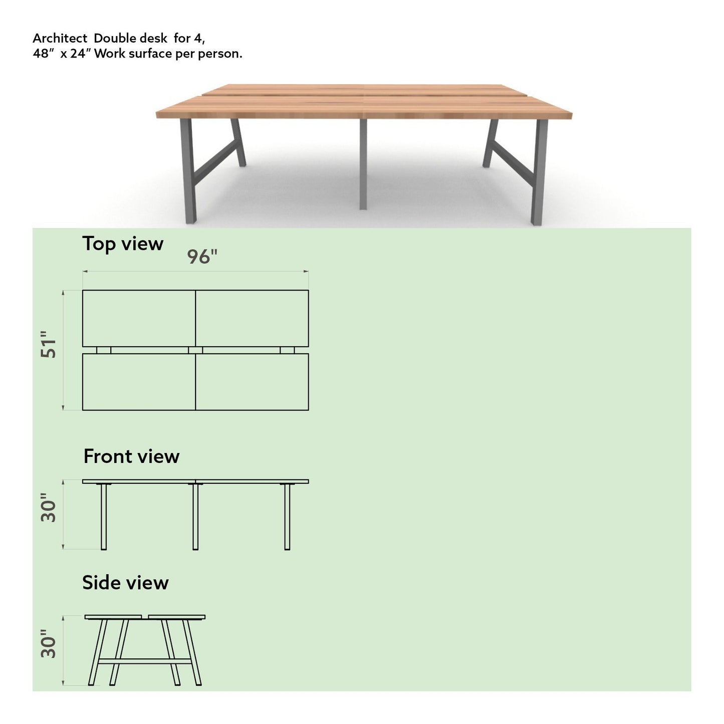 Architect Double Desk (Seats 4)