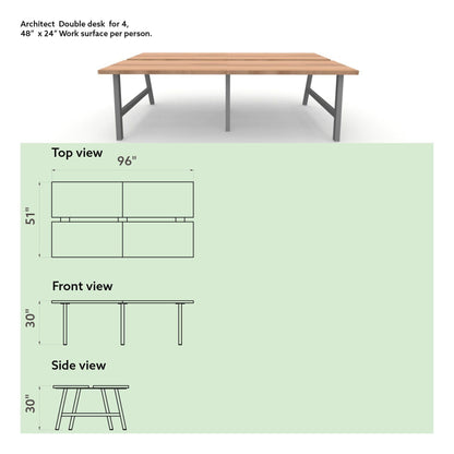 Architect Double Desk (Seats 4)