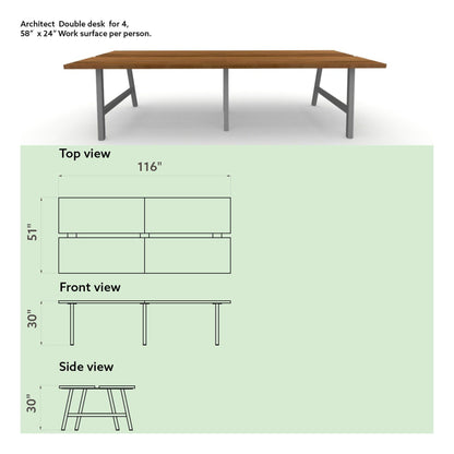 Architect Double Desk (Seats 4)