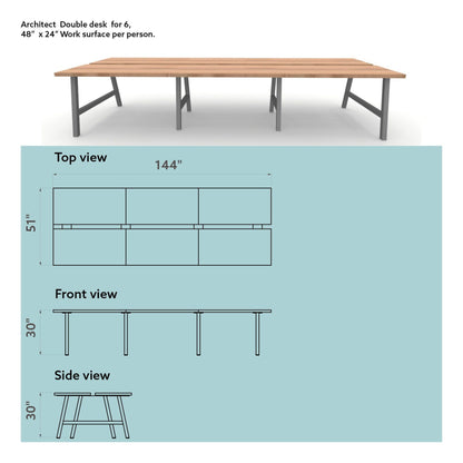 Architect Double Desk (Seats 6)