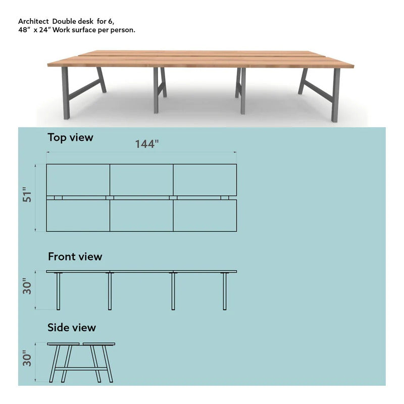 Architect Double Desk for 6