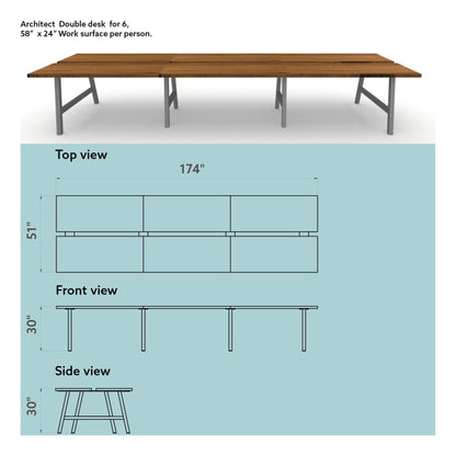 Architect Double Desk (Seats 6)