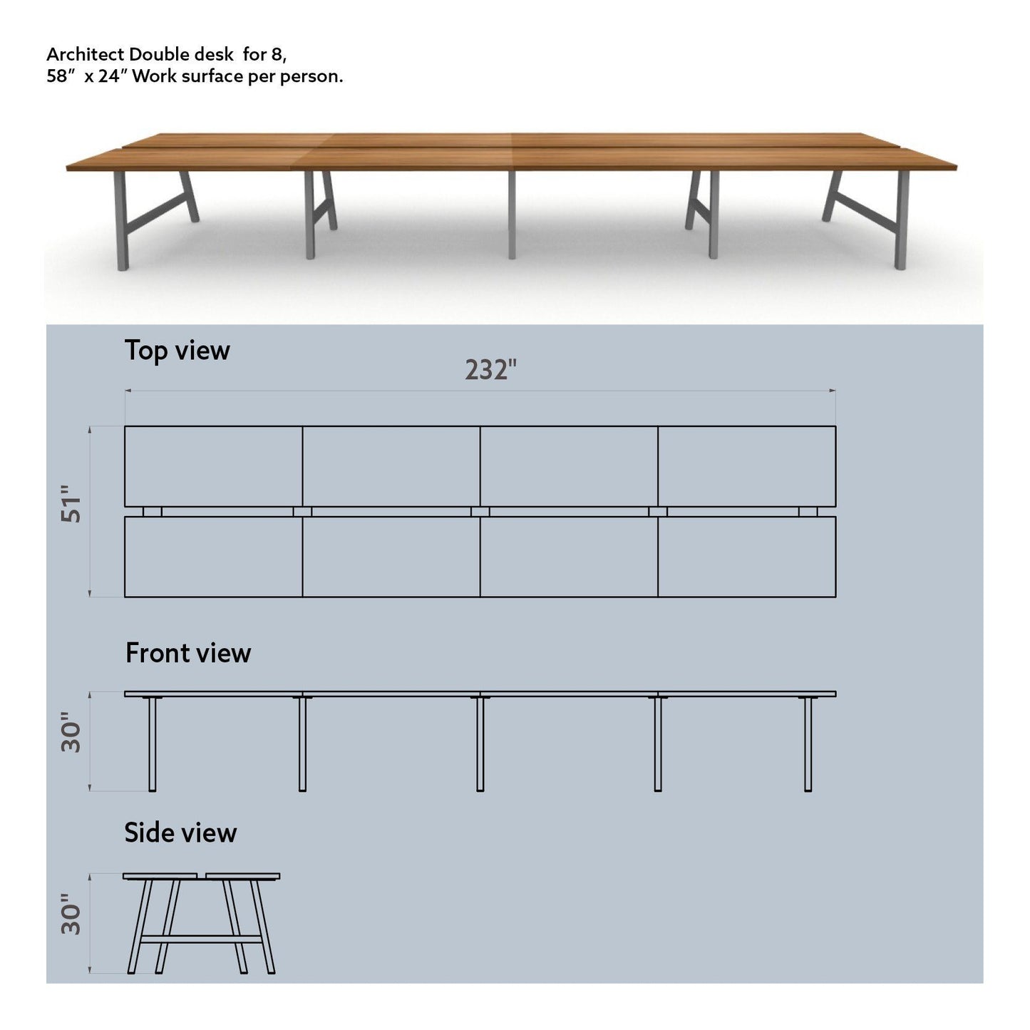 Architect Double Desk (Seats 8)