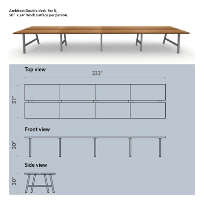 Architect Double Desk (Seats 8)