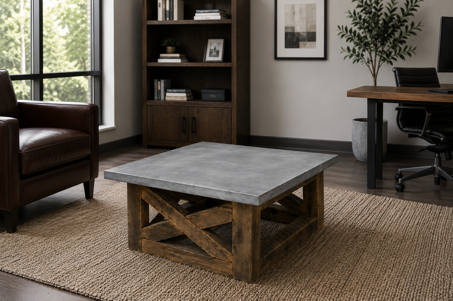 Coffee Table with Concrete Top