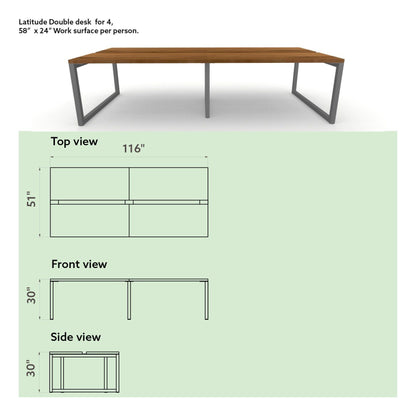 Latitude Double Desk (Seats 4)