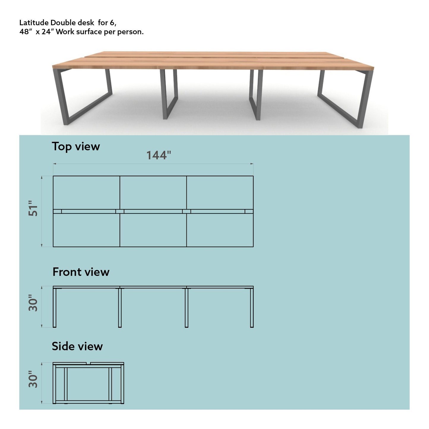 Latitude Double Desk (Seats 6)