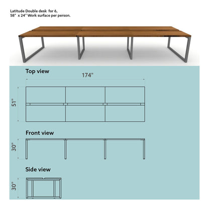 Latitude Double Desk (Seats 6)