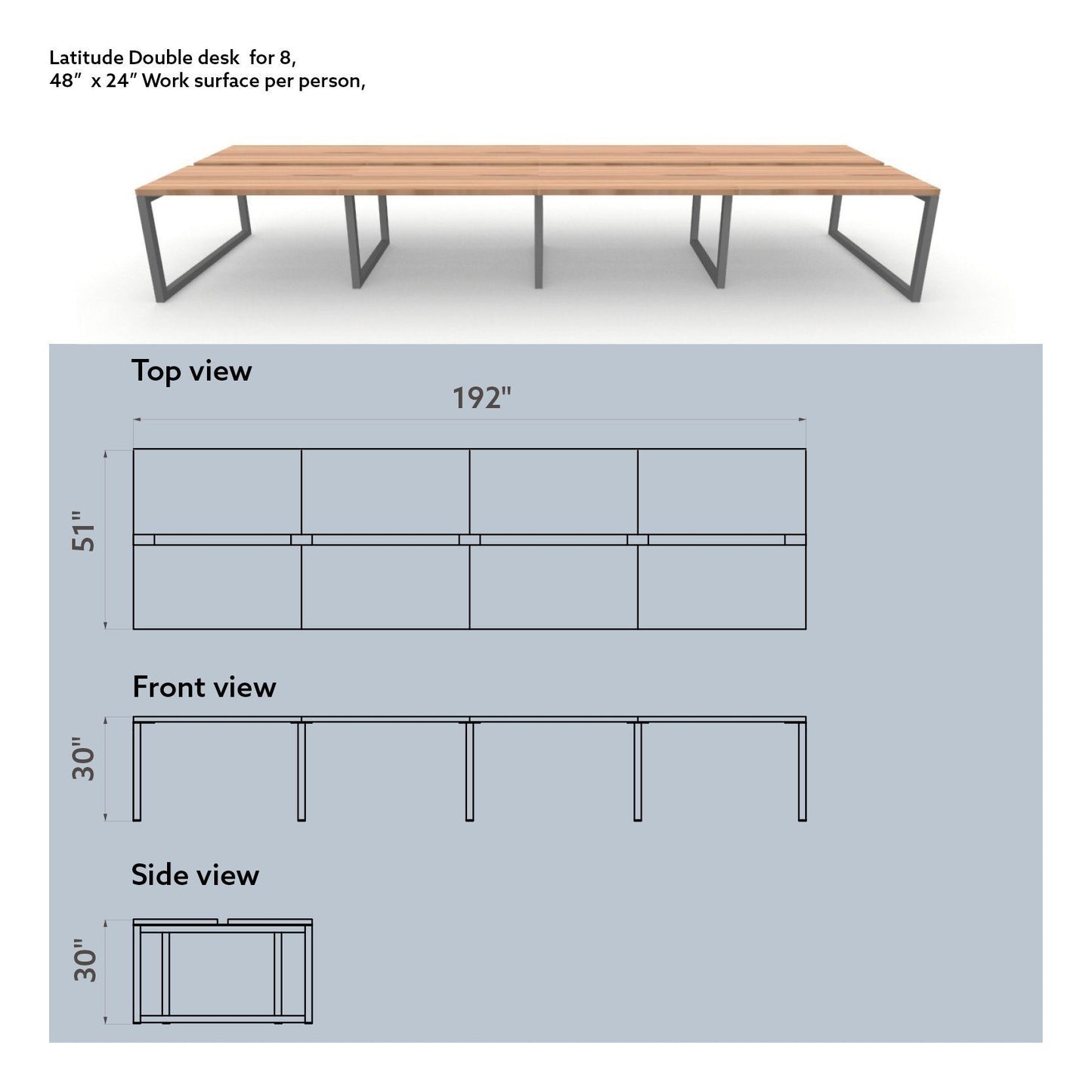 Latitude Double Desk (Seats 8)