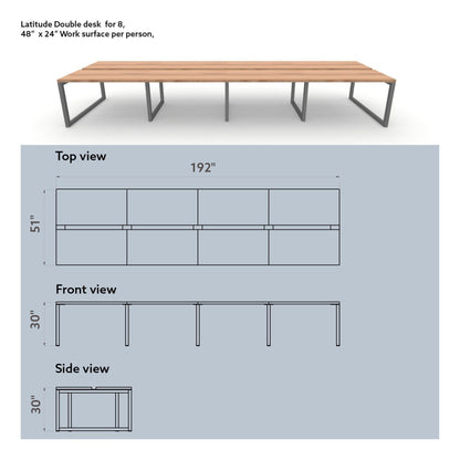 Latitude Double Desk (Seats 8)