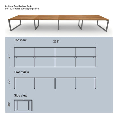 Latitude Double Desk (Seats 8)